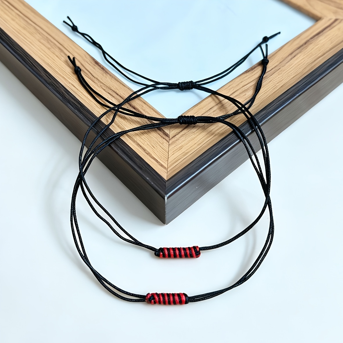2pc Twisted Circle Decor Handwoven Adjustable Bracelet Set, Unisex